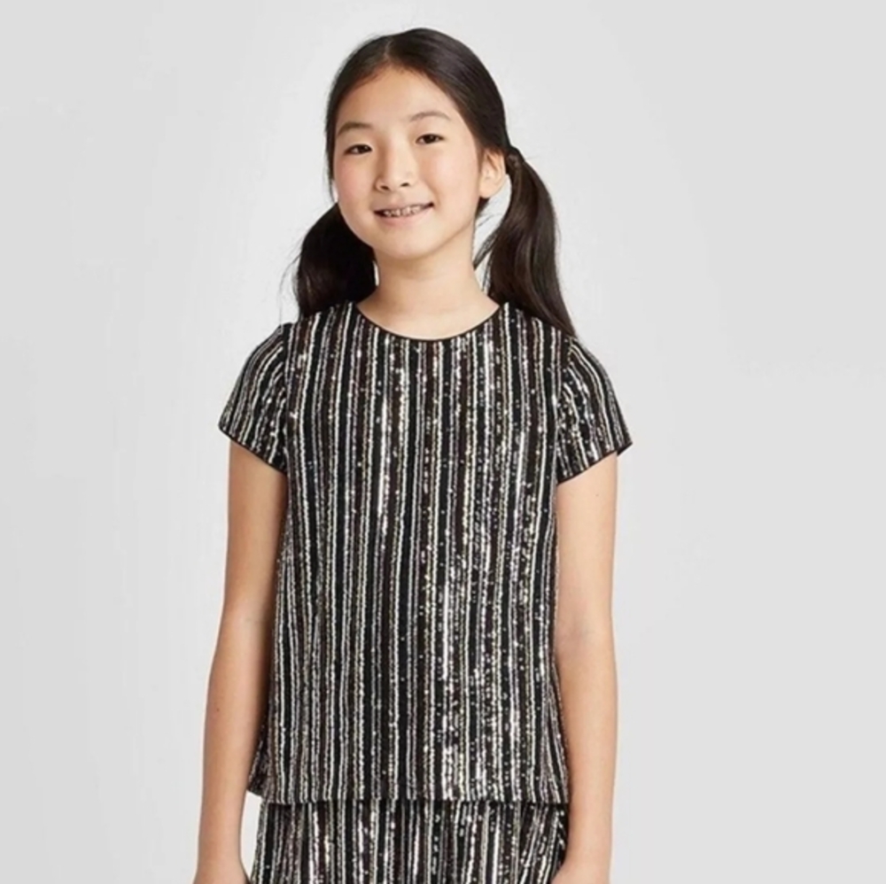 ART CLASS girl's sequined top NWOT